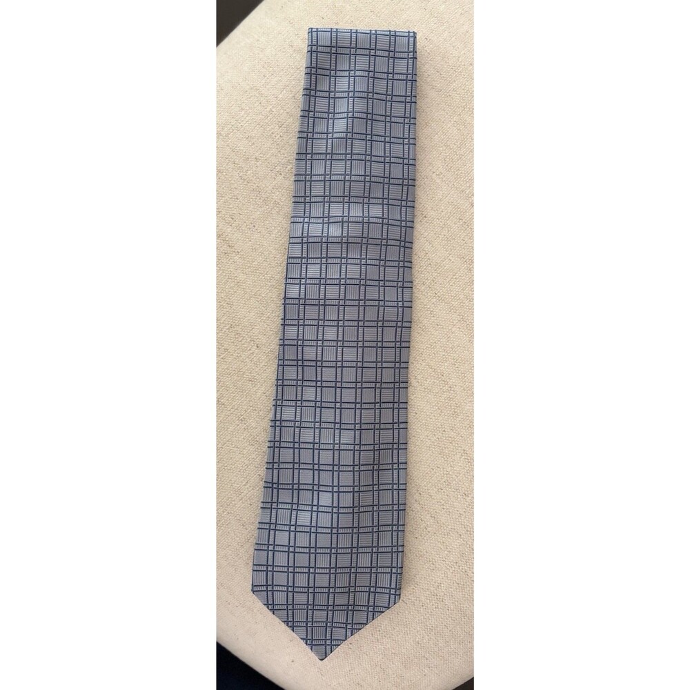 Faconnable Classic Grid Hand Made OS Silk Tie MSRP $135